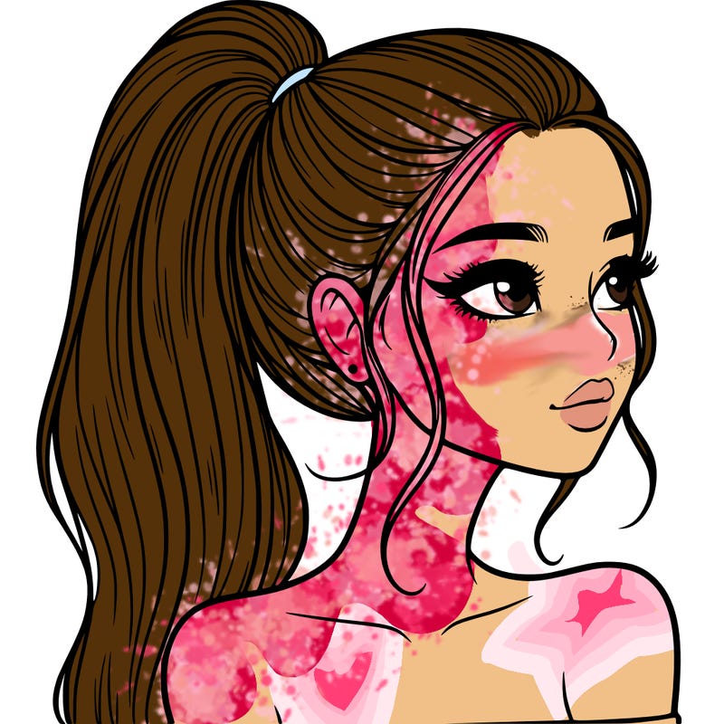 a beautiful and realistic girl with a high pony tail