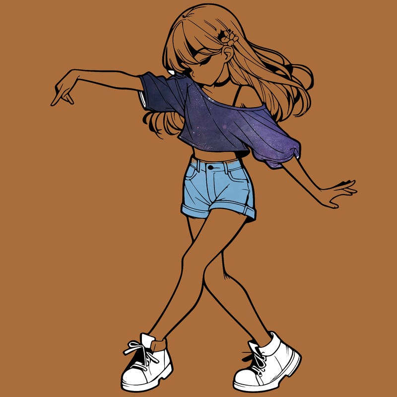 realistic girl danceing