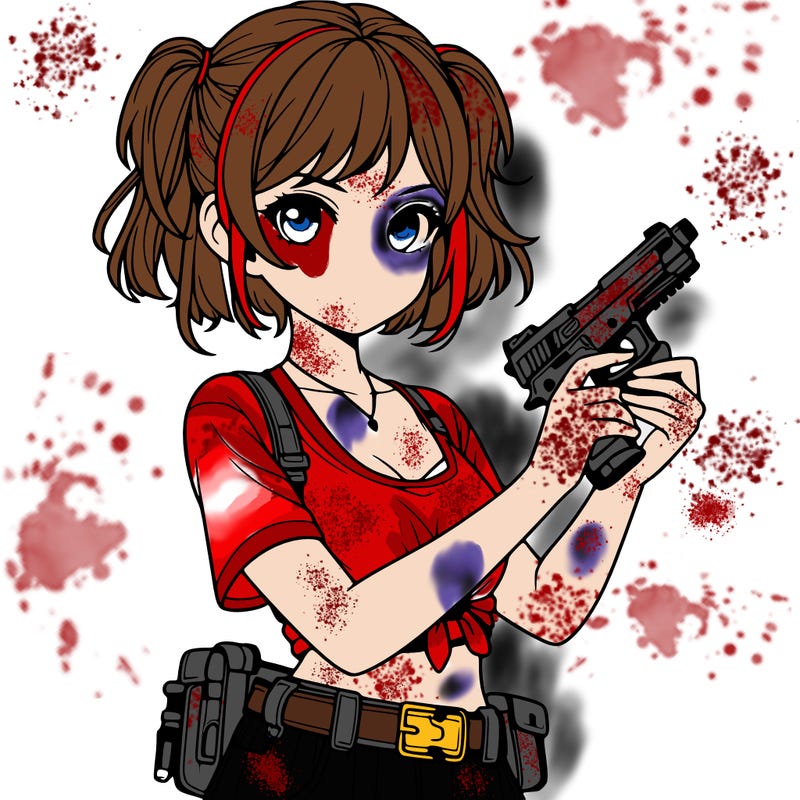 a realistic girl with a gun