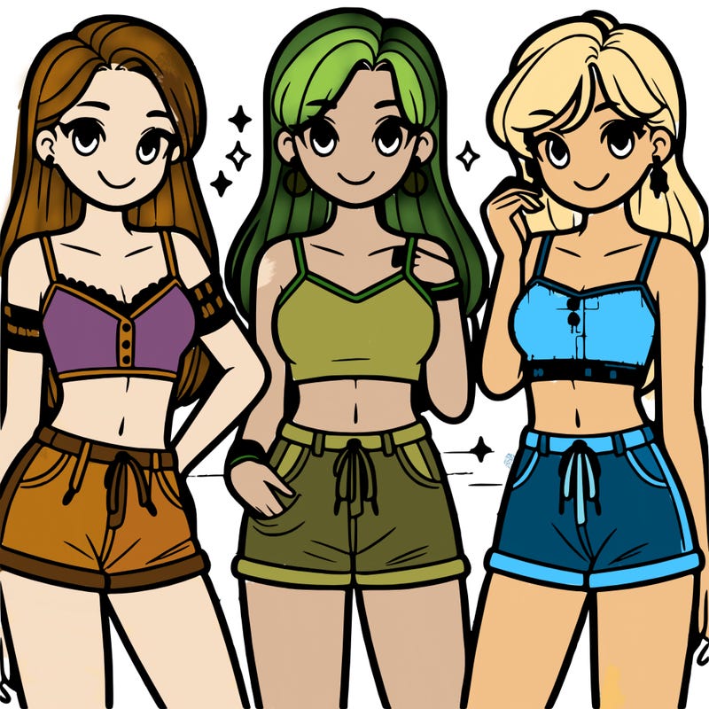 teens wearing crop top and shorts