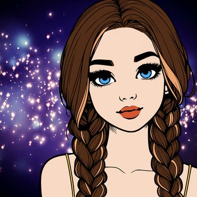 realistic girl with braids