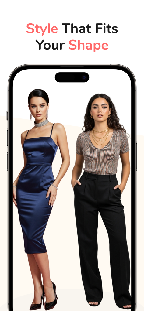 BodyMuse: Body Shape Analysis - Two women showcasing different fashion styles based on body shape analysis