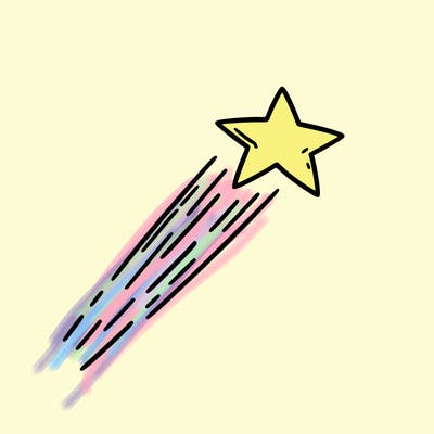 a shooting star in the sky