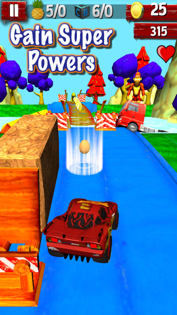 McQueen Lightning Cars - Carro de corrida vermelho dirigindo por obstáculos em um jogo móvel de corrida infinita