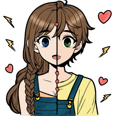 realistic girl boy split