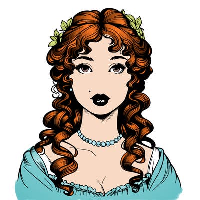 realistic regency era girl with lips