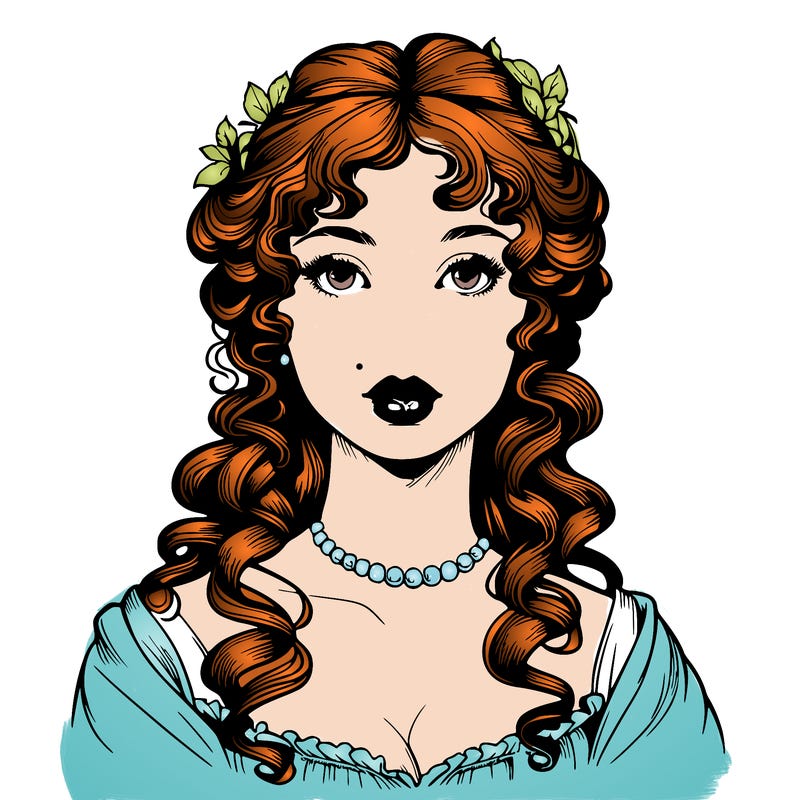 realistic regency era girl with lips