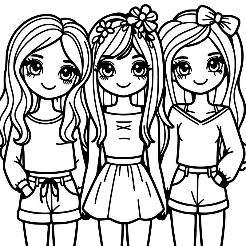 trio of girl best friends