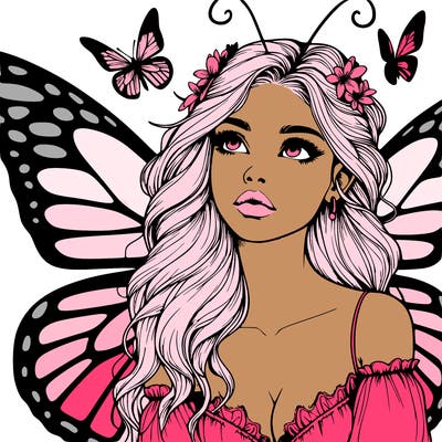 butterfly fairy realistic girl