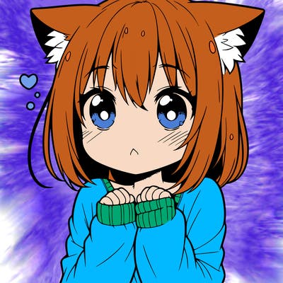 shy anime catgirl