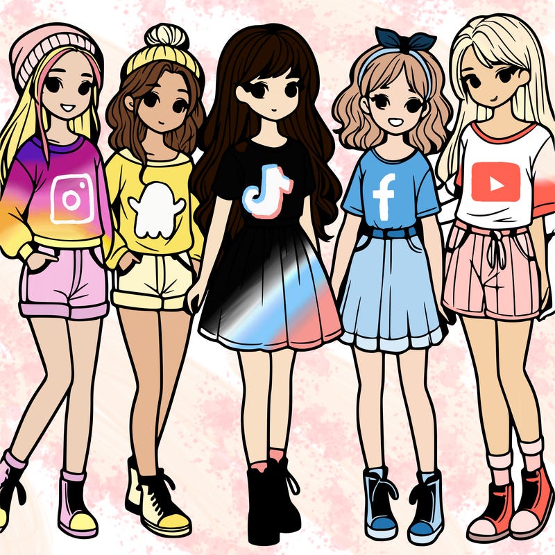 a group of five girls