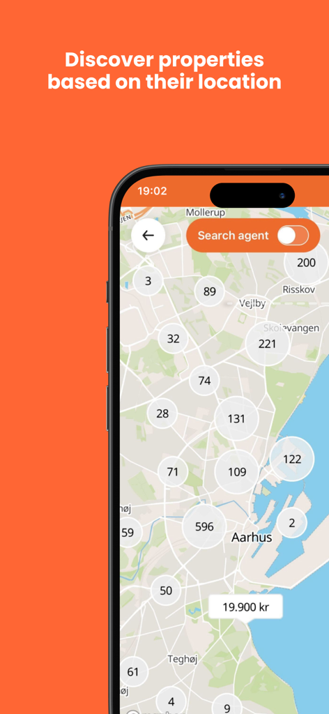 BoligPortal - BoligPortal app showing rental property locations on a map of Aarhus