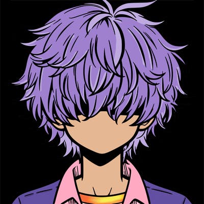 manga boy fluffy hair covering his eyes