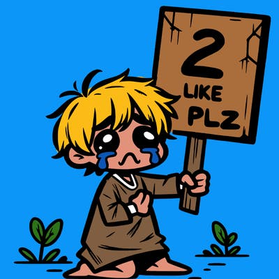 small poor toddler crying with sign that says 2 like plz