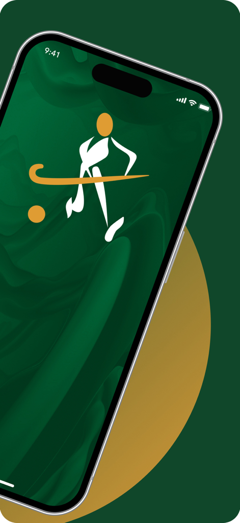 SA HOCKEY ASSOCIATION - SA Hockey Association mobile app splash screen featuring the official logo on a green background.