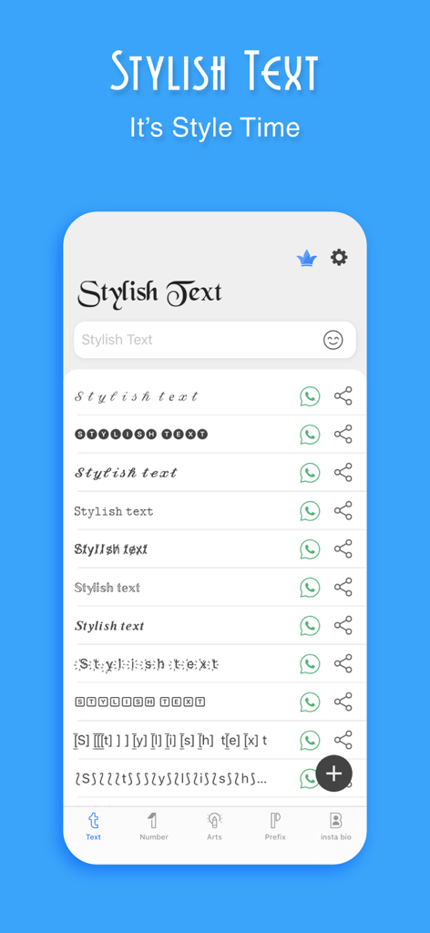 Uma exibição de vários estilos de fontes sofisticadas para personalização de texto