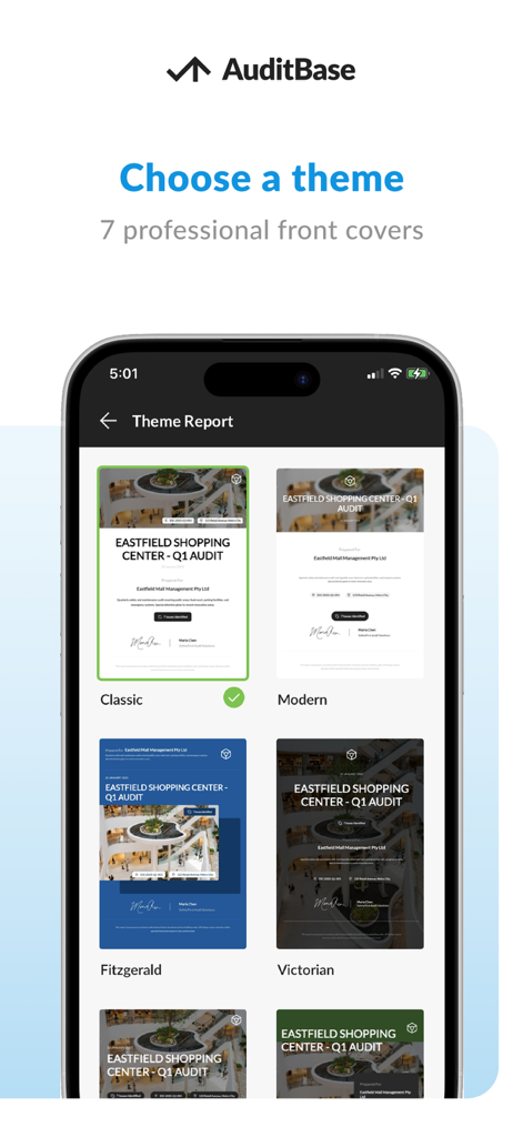 AuditBase: Project Report Tool - Productivity App | MWM
