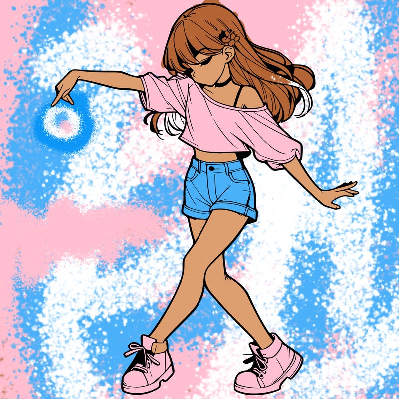 realistic girl danceing