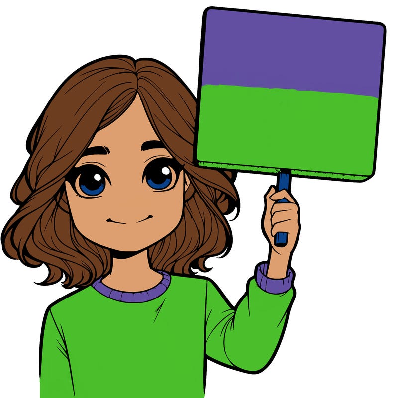 realistic girl holding up a sign