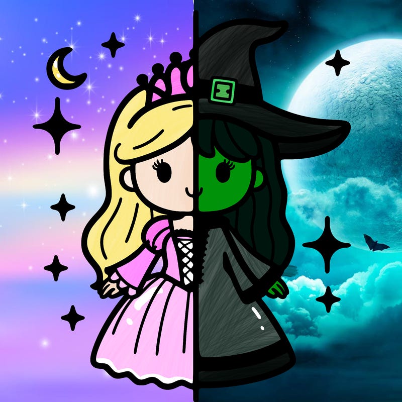 split princess and witch