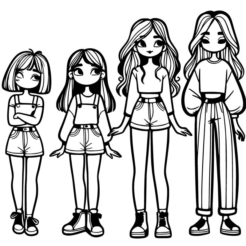 4 girls one is short and one is tall