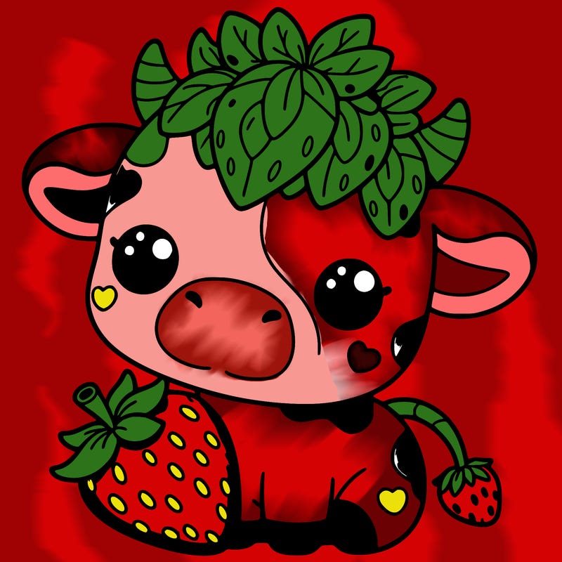 cute strawberry cow