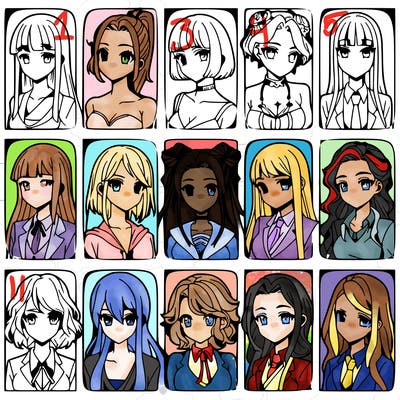 girls that look diffrent anime