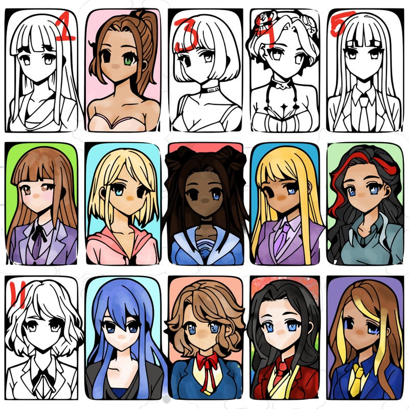 girls that look diffrent anime