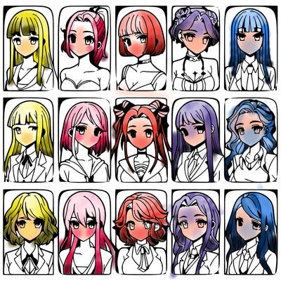 girls that look diffrent anime