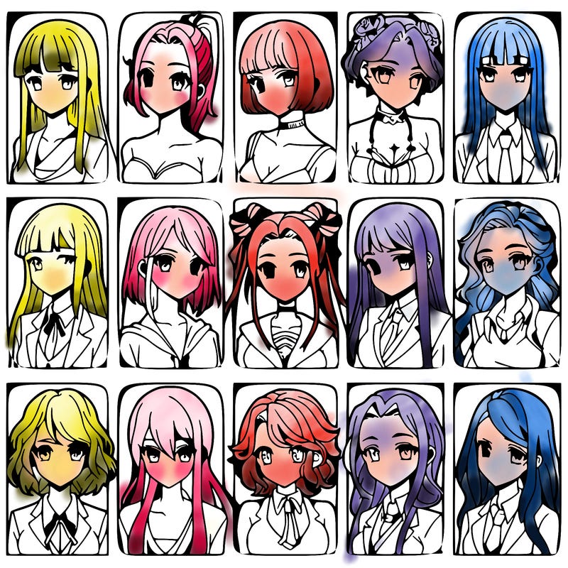 girls that look diffrent anime