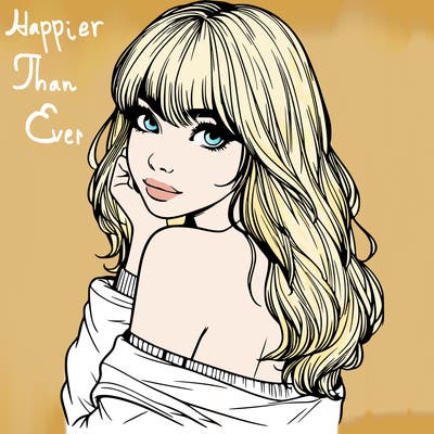 realistic girl with bangs looking over her shoulder