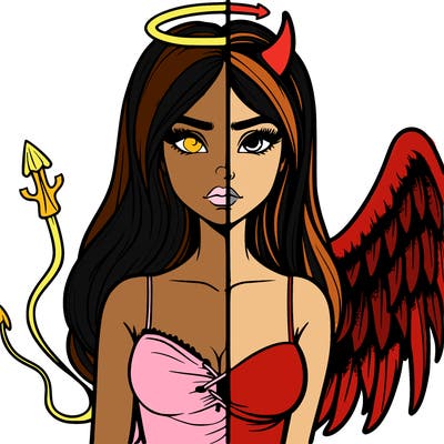 devil vs angel realistic girl