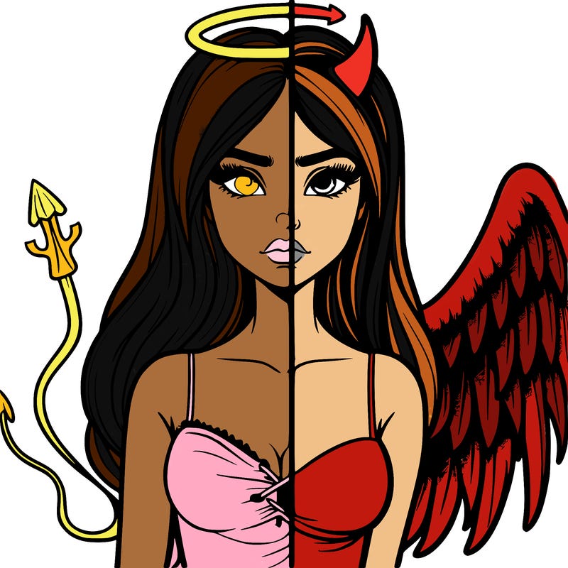devil vs angel realistic girl