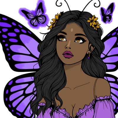 butterfly fairy realistic girl