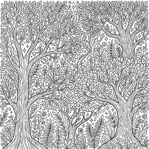 Tree Line Art Patterns