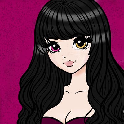 pretty woman with long hair and bangs