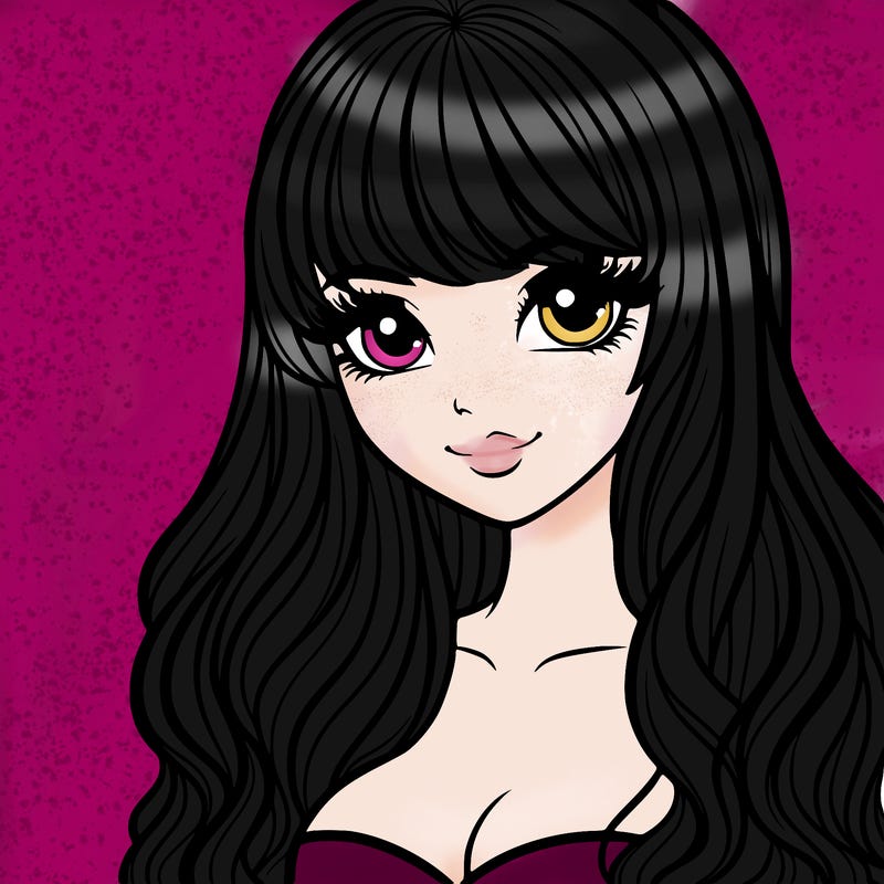 pretty woman with long hair and bangs