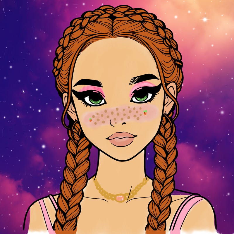 realistic girl with braids