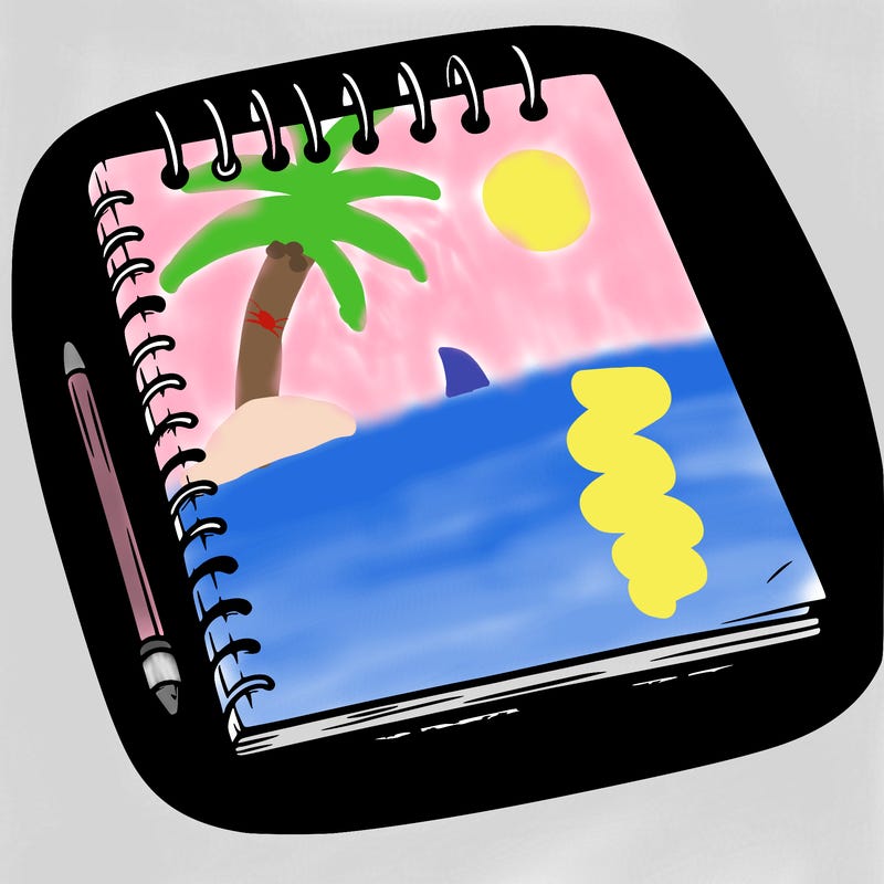 a blank sketch pad