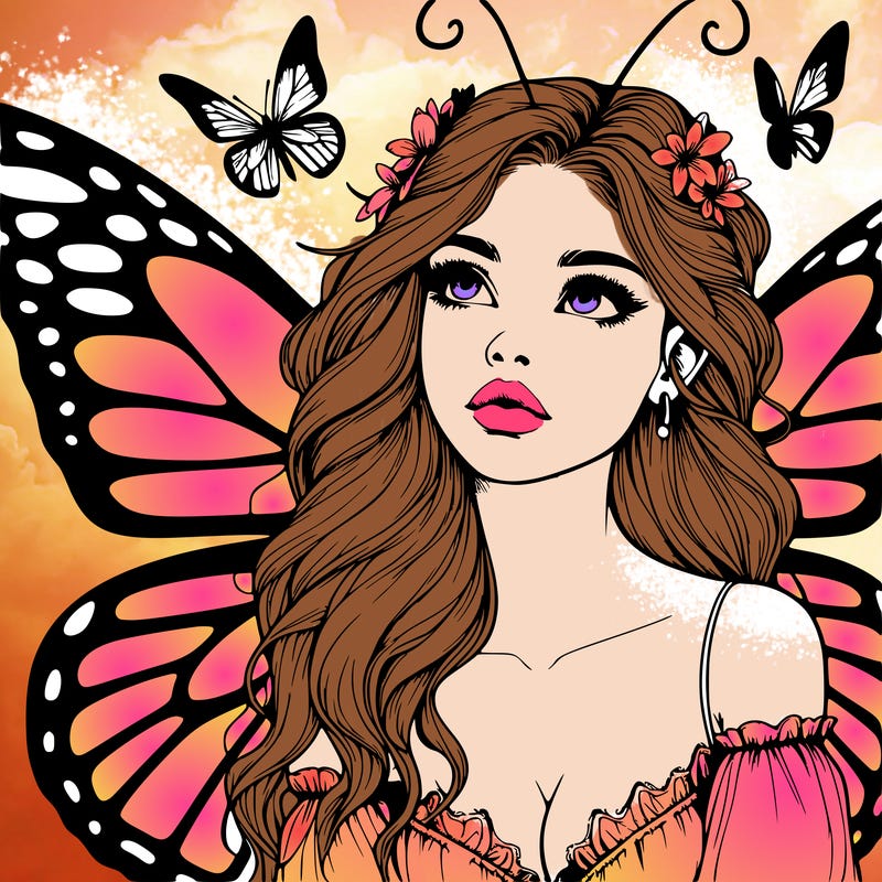 butterfly fairy realistic girl