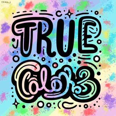 "true colors" written