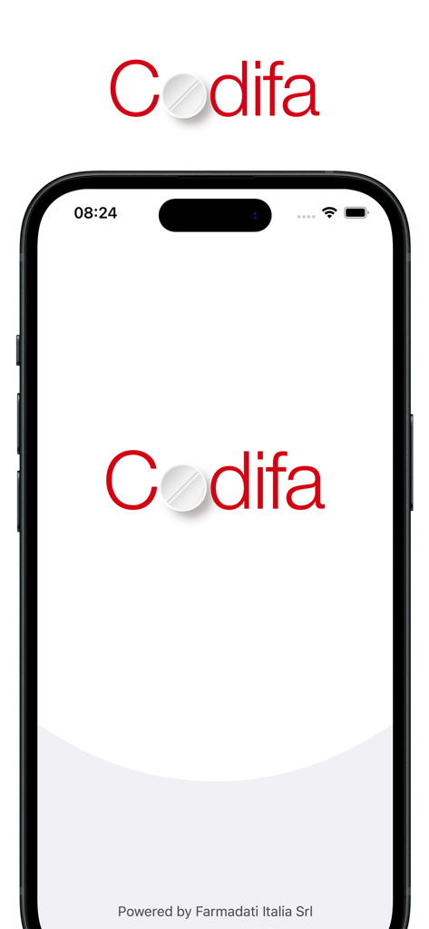 Codifa Farmadati - Codifa Farmadati medical app splash screen displaying the company logo on an iPhone display