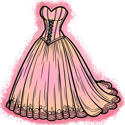 wedding dress-corset and a long and flowy skirt