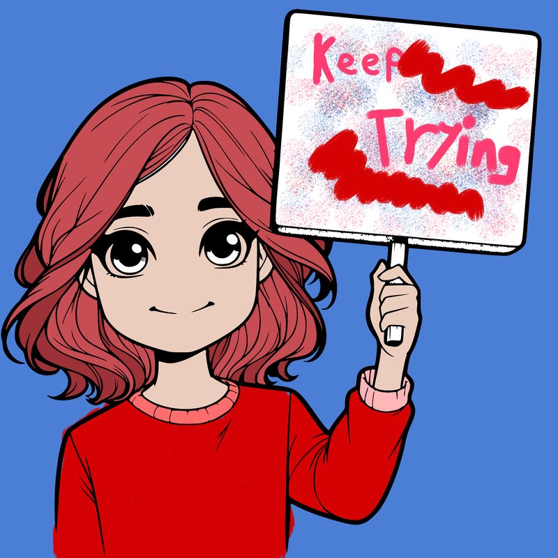 realistic girl holding up a sign