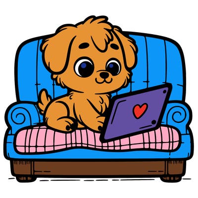 dog watching tv or ipad