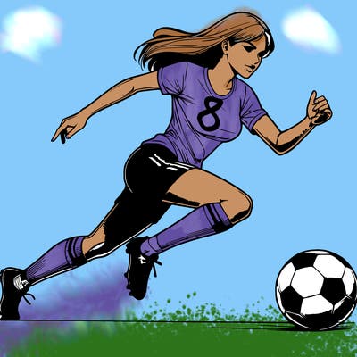 realistic woman playing soccer