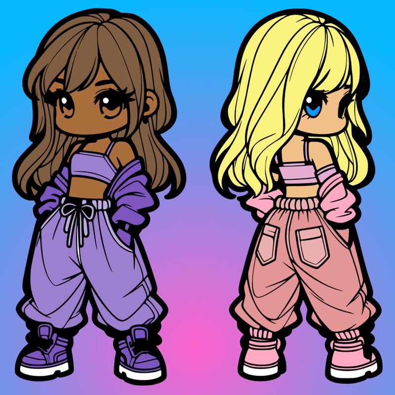 girl in crop top and baggy pants