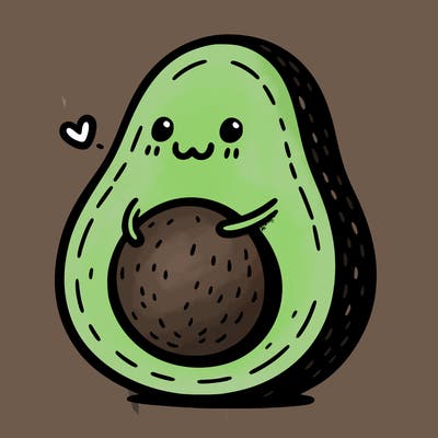 an avocado hugging an avocado