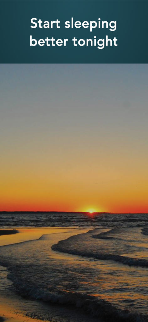 Sleep Sounds HQ: relaxing aid - Relaxing sunset over ocean waves with sleep better message