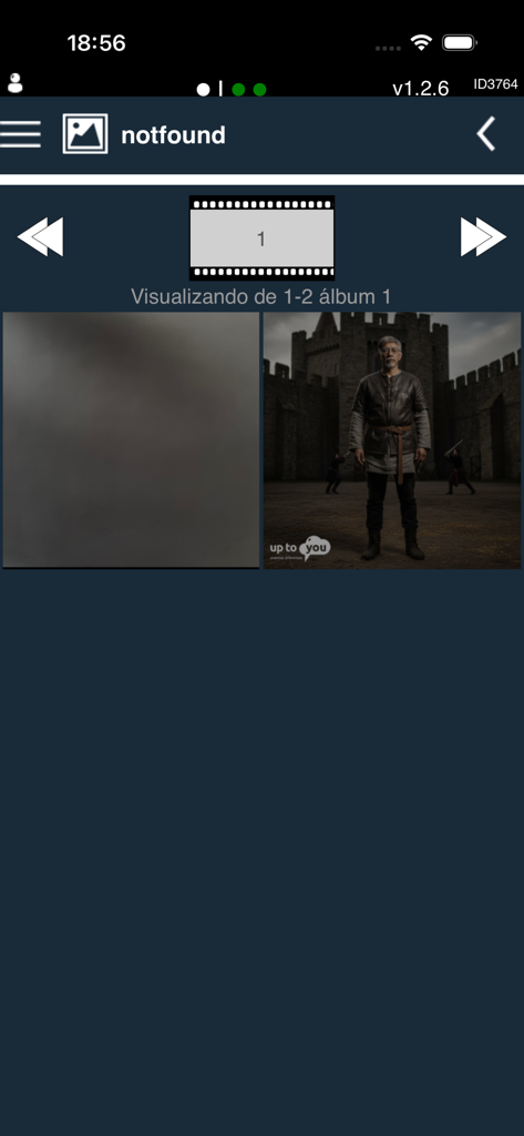 Up2you - Photo gallery interface in the Up2You event app showing images from a specific album.